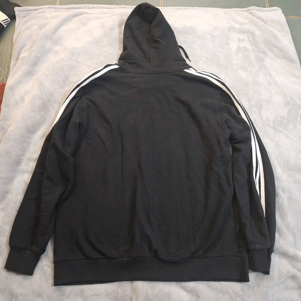 Adidas Fleece Essentials Hoodie & Sweatpants Mens Sz XXL 2 Piece Black - Picture 3 of 10